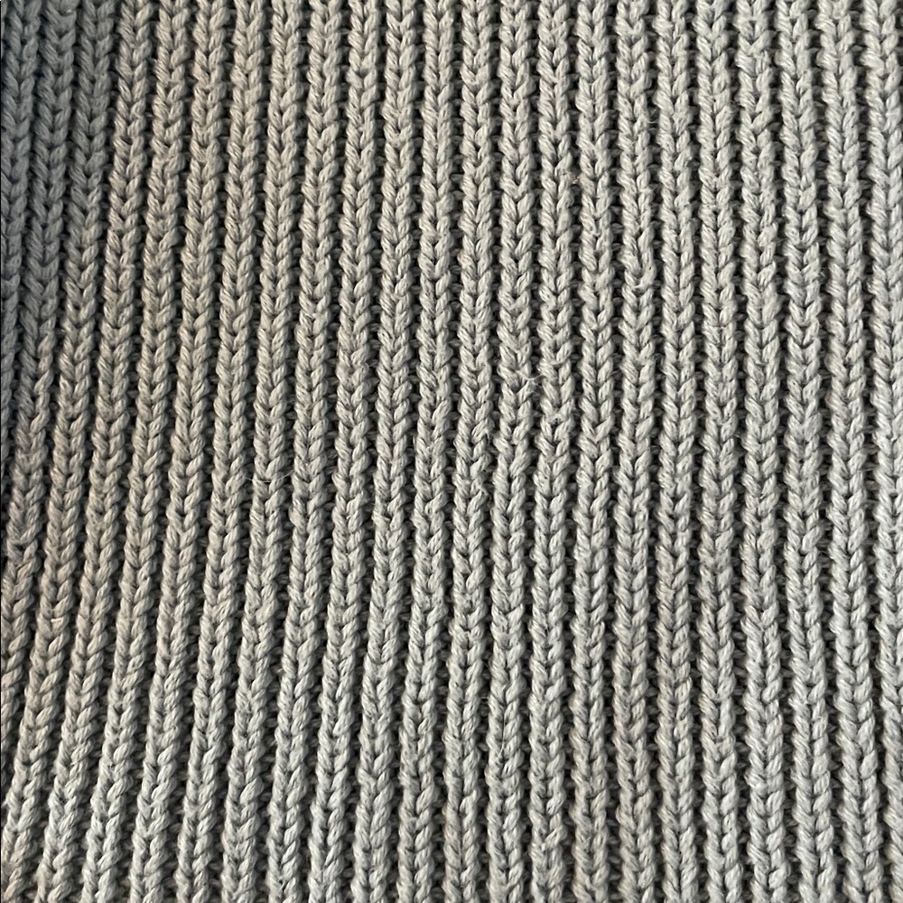 Light Blue Ribbed Button Crop Top Sweater - Picture 3 of 4